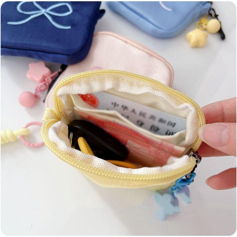 Portable Cute Zero Wallet Bowknot Cosmetic Bag Multifunctional Sanitary Napkin Storage Bag  Women