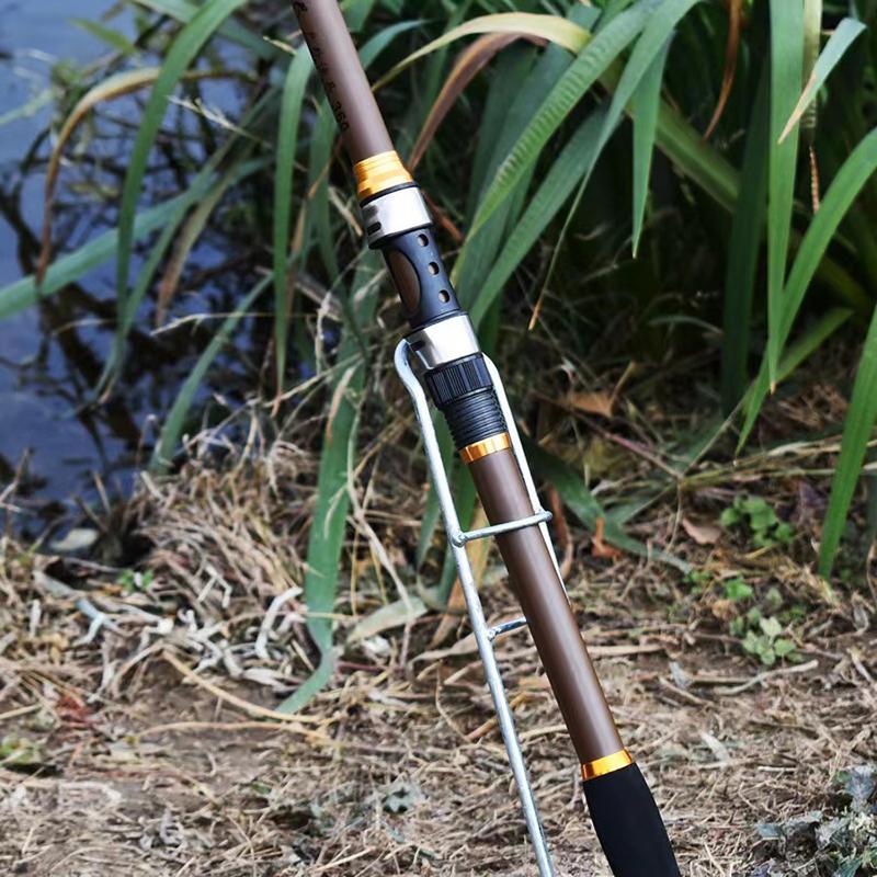 New Double Rings Single Fork Fishing Rod Holder Bank Fishing Ground Rod Bracket Outdoor Fishing Tool