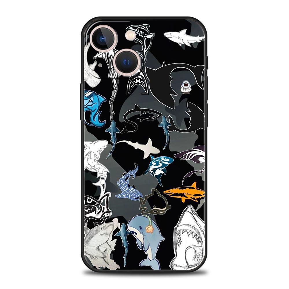 

Чехол для телефона с рисунком «Акулы на море» для iPhone 17 16 15 14 13 12 Pro Max 11 Pro Max 17 AIR Plus Ударопрочный Мягкий ТПУ Корпус iPhone 17