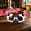 Fußball-Event-Sonnenbrillen, Stadion-Jubel-Sonnenbrillen, Schwarz-Weißer Fußballrahmen, Nationalflaggen-Sonnenbrillen, Neuartige Foto-Requisiten für Partys