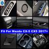 Black Window Lift Button / Pillar A Speaker / Gear Box Panel / Rear Air AC Accessories Cover Trim For Mazda CX-5 CX5 2017 - 2024