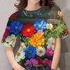 Women's Floral Print Casual T-Shirt - Short Sleeve Top