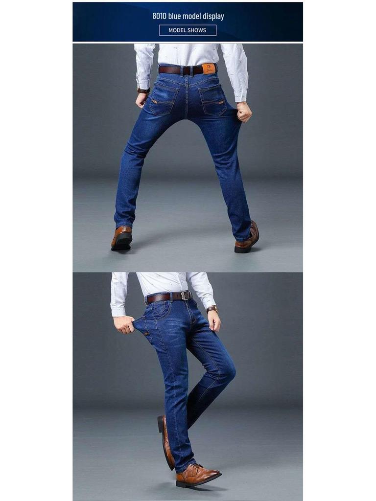 Men's High-Waist Wear-Resistant Straight Leg Casual Jeans