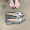 Soft Leather Naked Pink Pointed Head Shallow Mouth Single Shoes Women's Early Spring New Models with Skirt Inner Height Increase Commuting