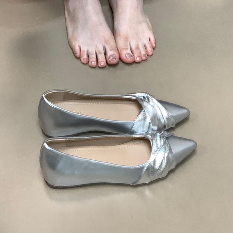 Soft Leather Naked Pink Pointed Head Shallow Mouth Single Shoes Women's Early Spring New Models with Skirt Inner Height Increase Commuting