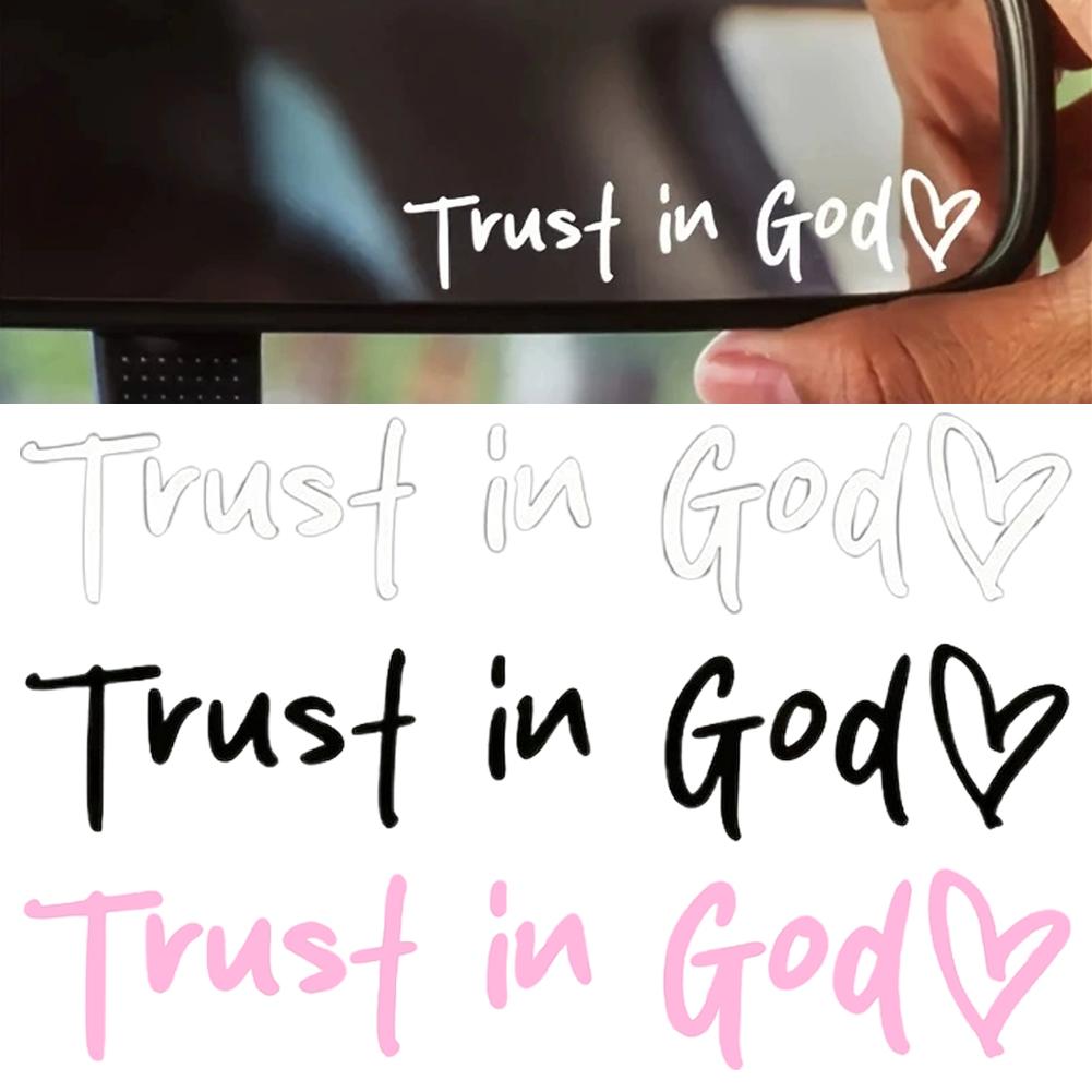 Trust In God Car Rearview Mirror Sticker Car Rearview Window Inspirational Ideal Decal Sticker Christian Vinyl Gift Mirror P8L1