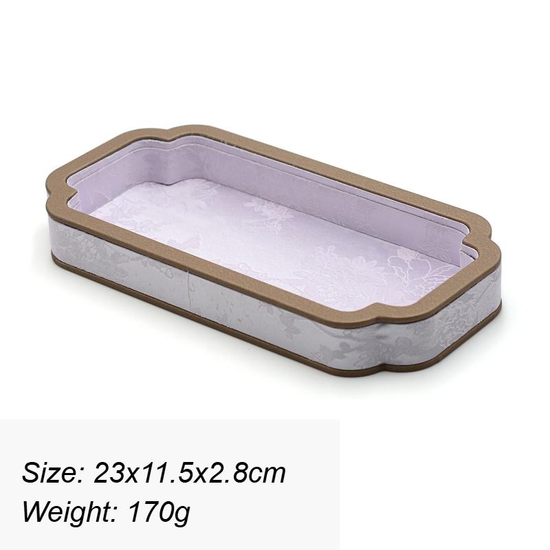 Ancient Style Jewelry Display Tray Counter Jade Storage Display Viewing Trays Forged Cloth Necklace Bracelet Organizer Plate