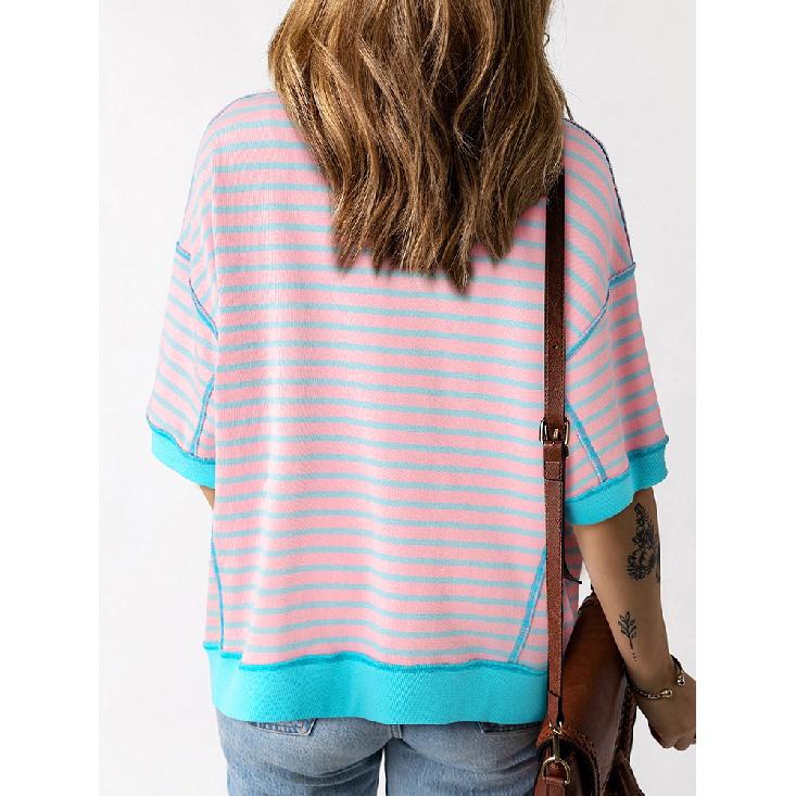 Летняя тонкая свободная женская футболка узкого кроя с короткими рукавами XXL зелёный — фото 3