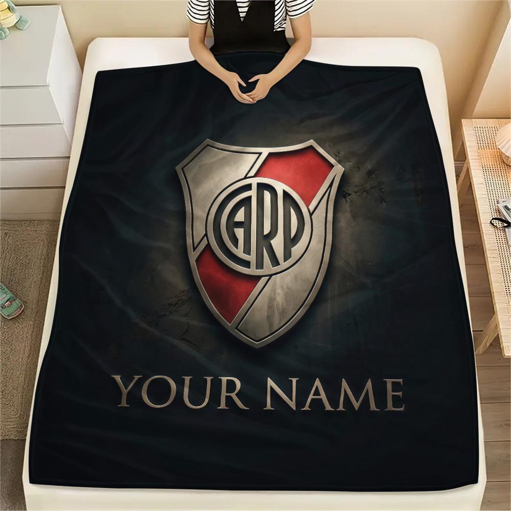 Custom Name River Plate Flannel Blanket, High quality Comfortable for All Seasons, Home Decor, Warmth and Comfort