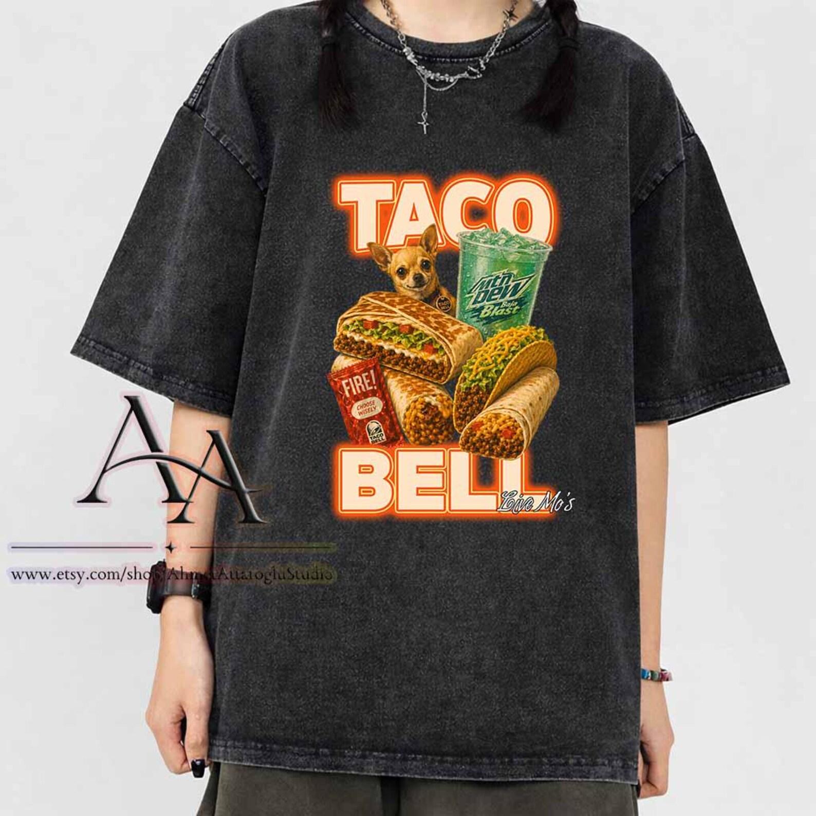 Mineral Wash Tee Taco Bell 90 s Bootleg T-Shirt, Comfort Colors Taco Bell 90 s Bootleg T-Shirt L