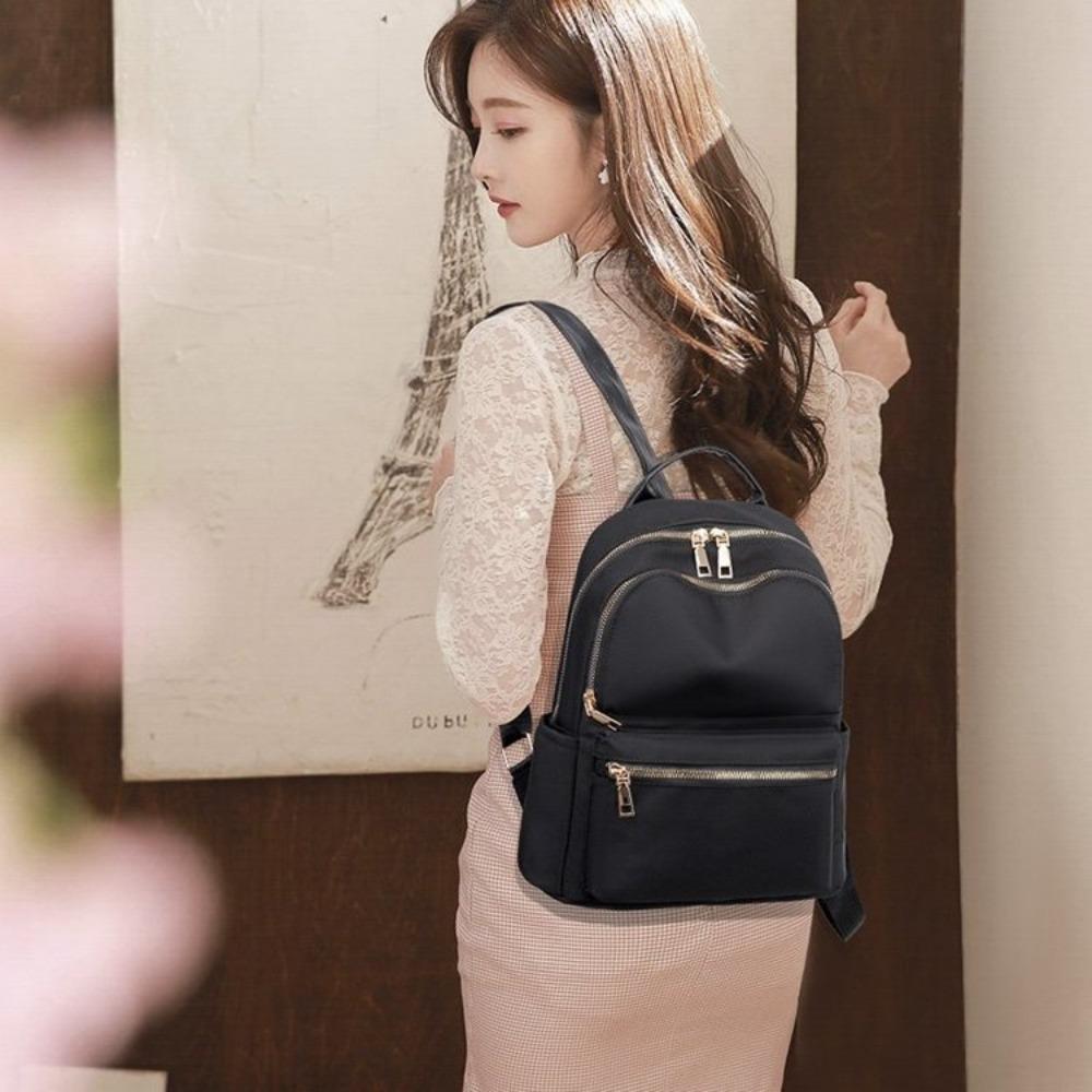 Vento Marea Μαύρο Γυναικείο Σακίδιο Πλάτης 2019 Νάιλον Ταξιδιωτική Τσάντα Ώμου Μαλακή Σχολική Τσάντα Για Εφηβικά Κορίτσια Μονόχρωμο Κόκκινο Σακίδιο Πακέτο Πορτοφόλι