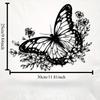 Modern Metal Butterfly & Floral Wall Art, Rust-Resistant Iron Garden Sculpture Gift
