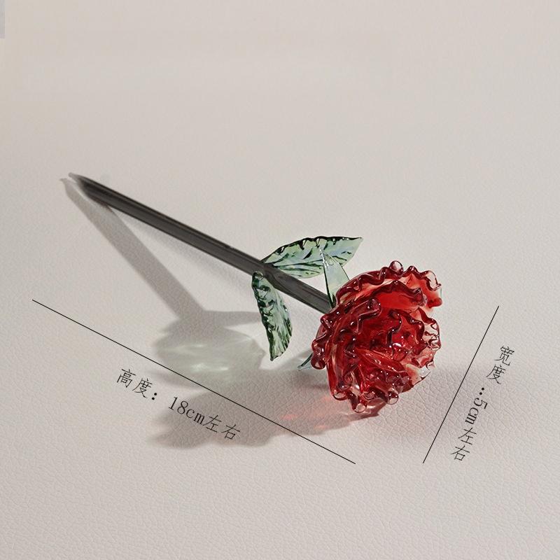 

Glaze Rose Flower Eternal Flower Rose Desktop Glass Handicrafts Ornaments Simulation Glass Vase Flower Wedding Valentine s Gifts
