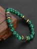 A Money Bracelet Made of Natural Volcanic Stone Emerald Malachite To Attract Wealth Men's Jewelry Bracelet for Daily Wear As a Gift for Friends