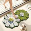 VIKAMA Floral Floor Mat Elegant Oil Painting Style Absorbent Anti-Slip Bathroom Foot Mat Entrance Foyer Carpet Home Decor
