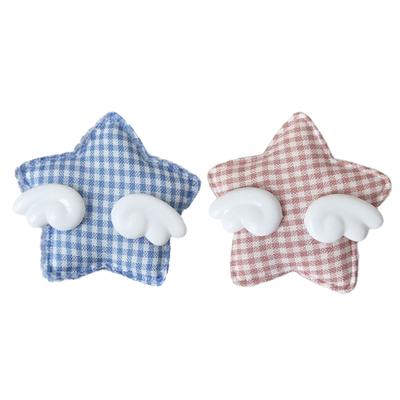Fashionable Star Barrette with Breathable Fabric Wing Design Side Hairpin For Teens Girl Daily Hairstyling Solution