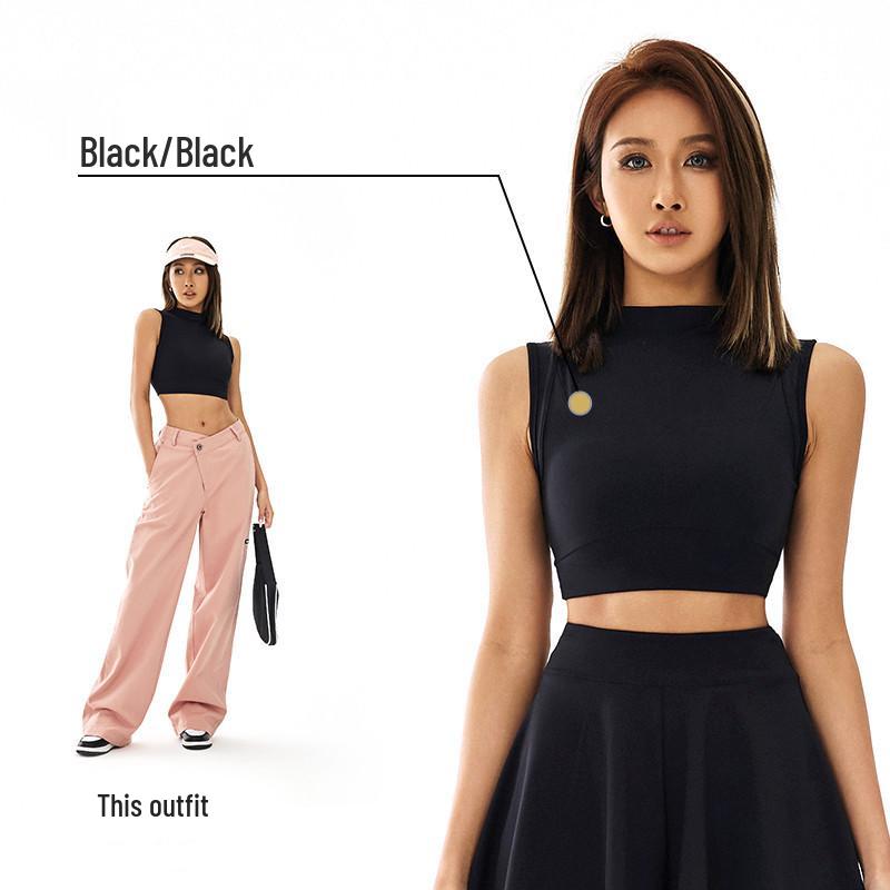 Women's Breathable Pilates & Yoga Set with Anti-Exposure Vest and Slimming Tennis Skirt