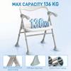 Foldable Shower Chair with Flip-Up Armrests, Shower Stool with Adjustable Height, Tool-Free Assembly, 136 Kg