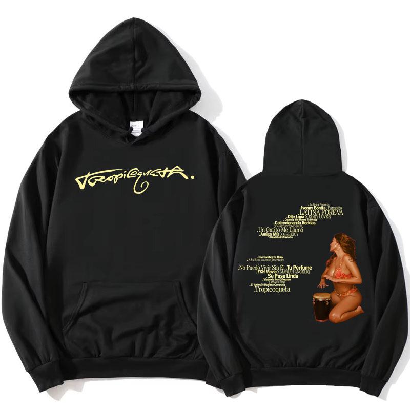 Tropicoqueta Hoodie KAROL G Album Printing Sweatshirts Long Sleeve Female Hooded Pullovers Fleece Warm Streetwear