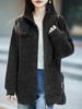 Women's Pure Wool Zipper Knit Cardigan - Long Sleeve, Soft, Warm, Solid Color for Autumn/Winter