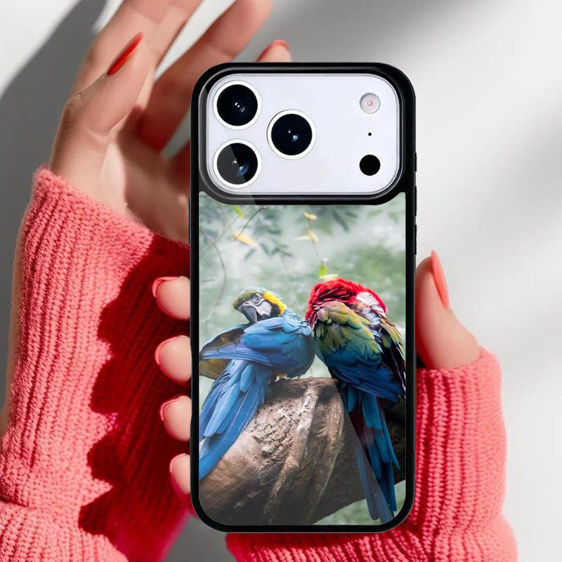 Cute Adorable Parrot Bird Phone Case for iPhone 17 16 15 14 13 Pro Max Back Cover for 12 11 Pro Coque
