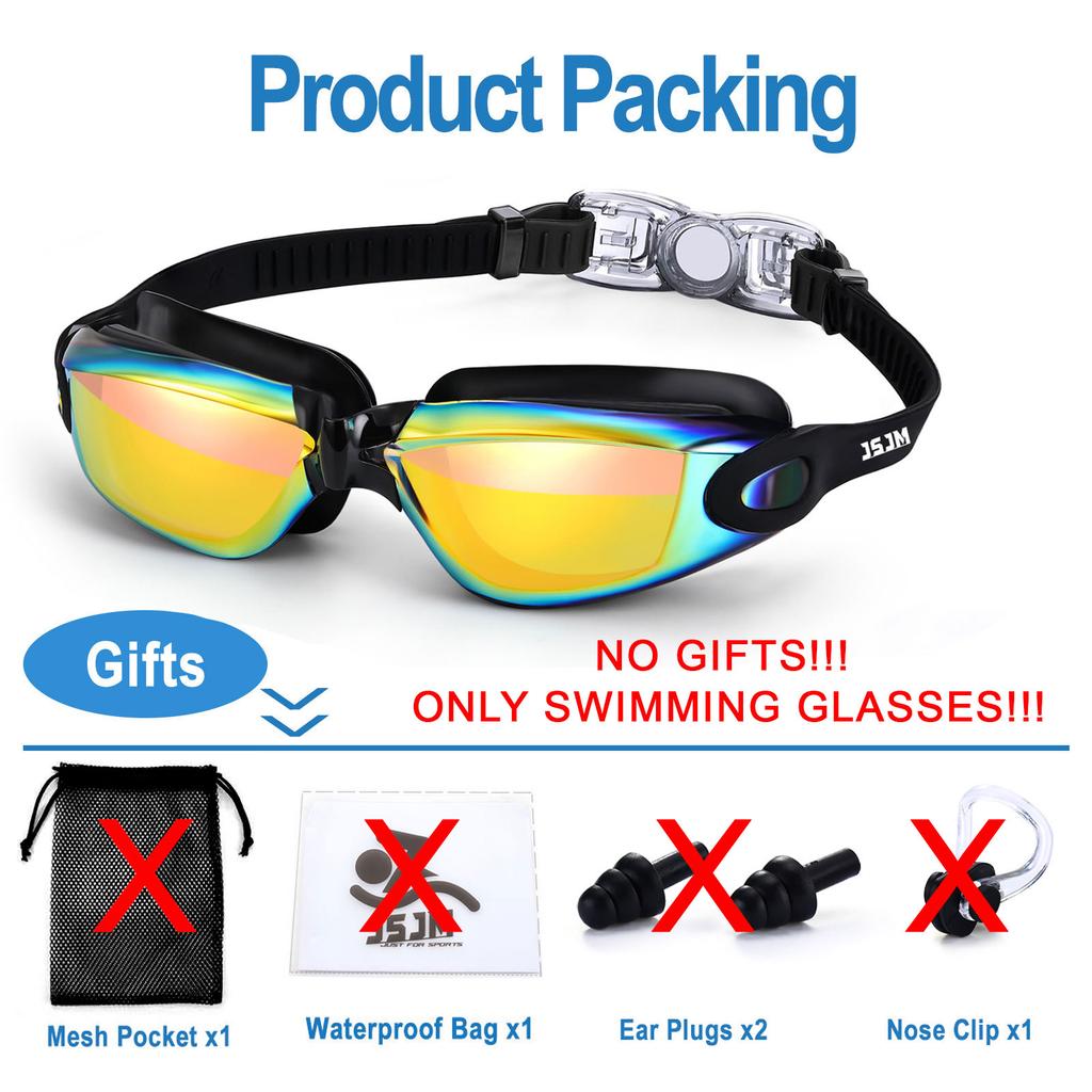 Unisex Profi-Schwimmbrille mit Anti-Beschlag-, UV-Schutz- und wasserdichtem Design + Badekappe für Erwachsene - für Männer Frauen