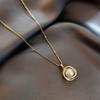 Tongu Single Pearl Pendant Diamond Pearl Necklace High-End Jewelry for Women and Girls, Alloy, Cubic Zirconia