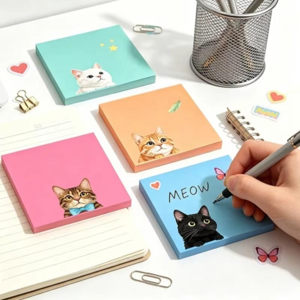 9pcs Set Macaron Style Animal Memo Pads Sticky Backing Small Notepads Office Use