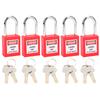 5 Sets 38mm Lockout Lock Insulation LOTO Nylon PA Steel for Nuclear Energy Logistics TransportRed