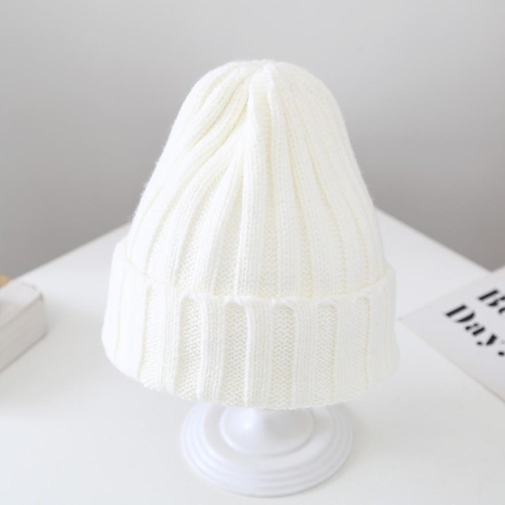 Solid Color Children's Knitted Hat Autumn Winter Girls Boys Cap New Crochet Baby Hat  Kids Beanie