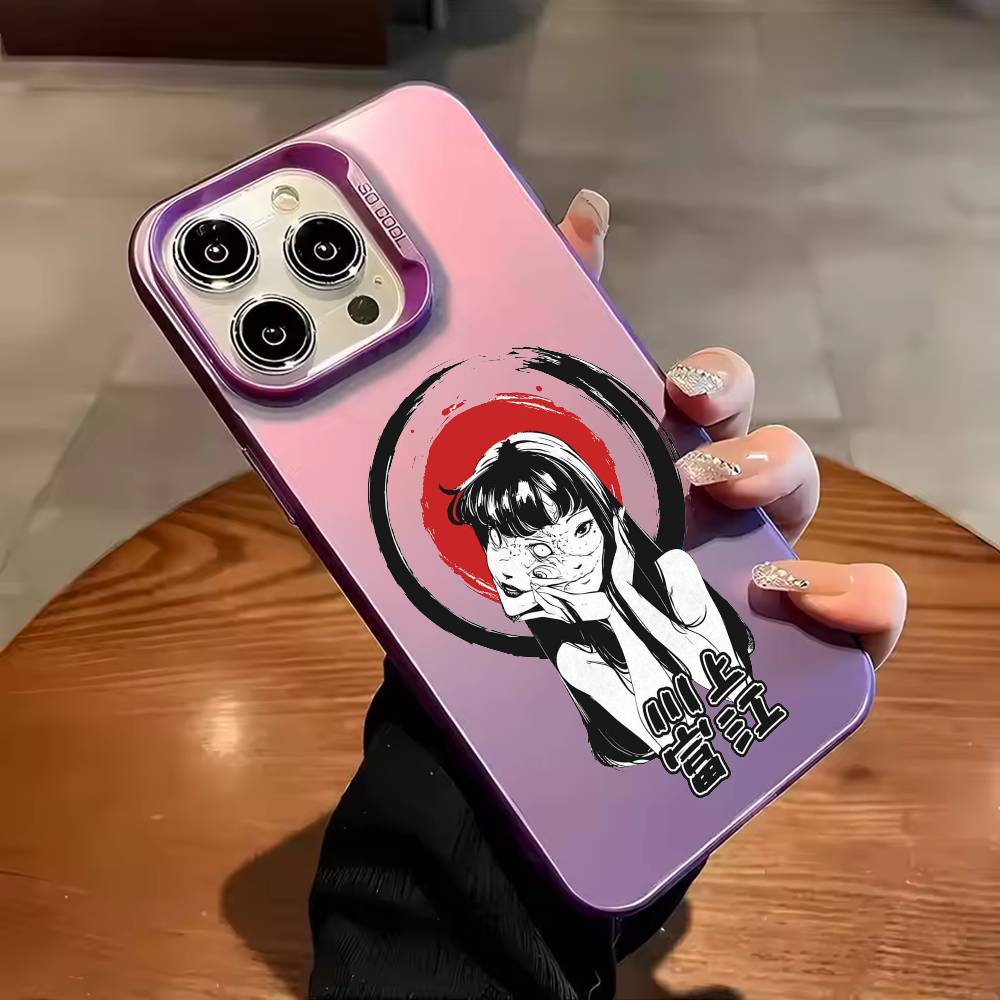 HOT Comics T-Tomie Phone Case Color Silver Shell For IPhone 17 16 15 14 13 12 11 Pro Max Plus