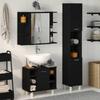 Bathroom Furniture Set with Shelf 3 Pcs Black 30 X 30 X 179.5 Cm