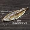 3Pcs, Natural Shell Pendant, Boho Handmade Golden Leaves Charms, for DIY Necklace Accessories, Jewelry Creative Making, Unique Unisex Crafts 1.5×5cm