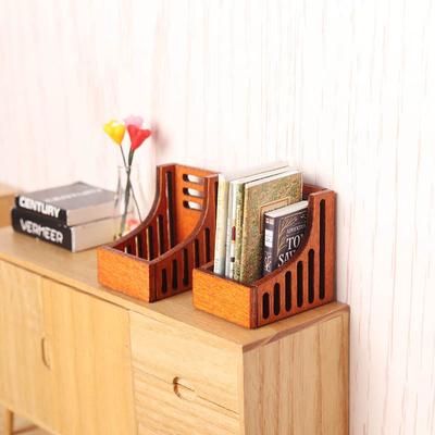 1Set 1:12 Dollhouse Miniature Bookshelf Storage Rack Desktop Organizer Box Home Model Decor Toy Doll House Accessories