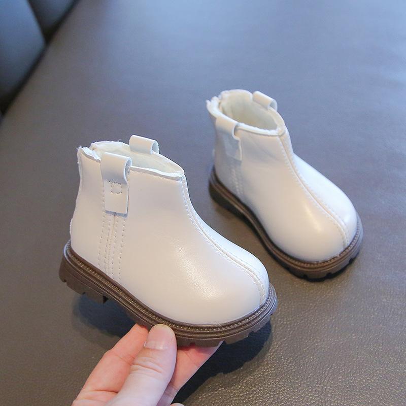 

Осень и зима детская обувь для малышей флисовые теплые короткие ботинки кожаная обувь ботинки Мартин 0-3 года девочка туфли принцессы хлопковая обувь Size 15-19, please take 5 pairs