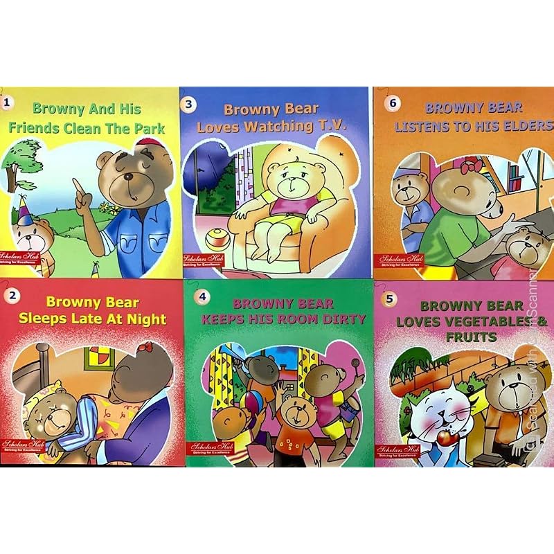 Browny Bear Set of Books Browny's friend Goldy cat is very healthy because