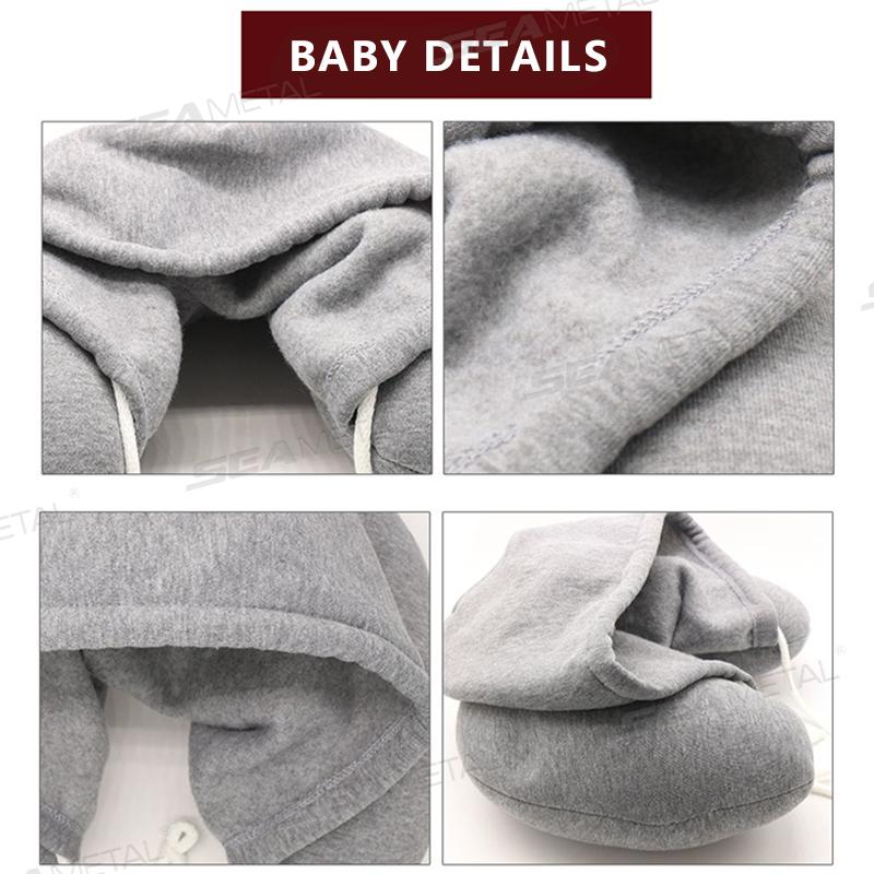 SEAMETAL Car U-shaped Pillow Rear Seat Sleeping Pillow Comfortable Neck Pillows With Hat Shield Privacy Protector Long Trip Rest
