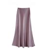 High-waisted, Slimming, Mid-length Satin and Acetate Smooth Skirt, Spring and Summer New Style Body-hugging Fishtail A-line Long Dress