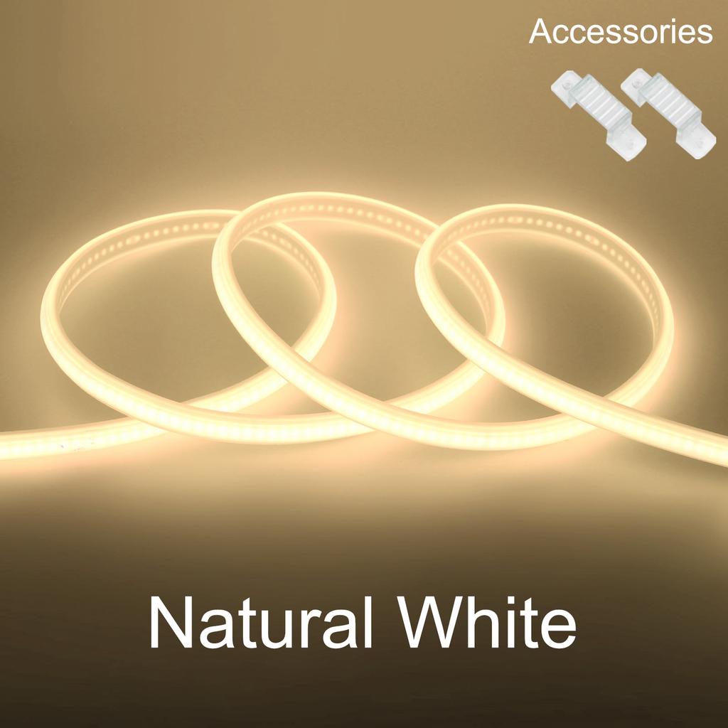 110V 220V Waterproof COB LED Strip With Switch 288 LEDs Per Meter Flexible Neon Tape Light For Kitchen Room Decor