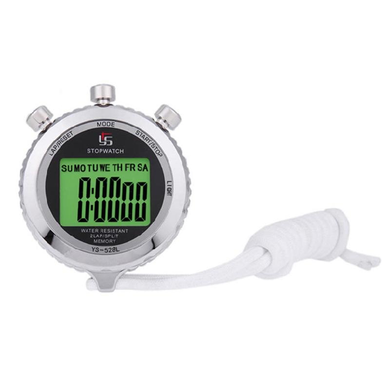 Digital Sport Stopwatch Handheld Chronograph Silent Stopwatch Large Display 1 серебряный