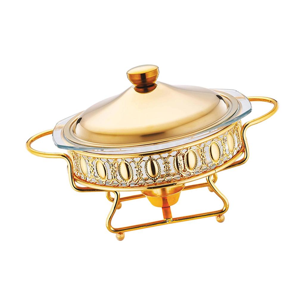 Buffet Food Warmer 2L Stable Portable with Handle Round Pan for Events And