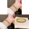 Copper Zircon Geometric Bracelet With Elegant Gold Finish For Women