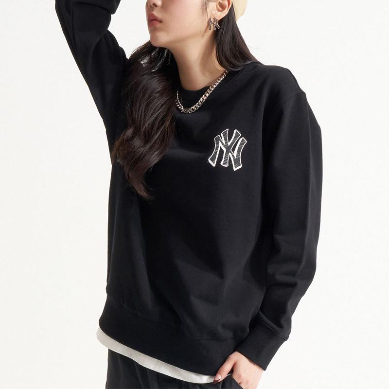 New MLB Base Logo Sweatshirts Unisex Black 3AMTB0121-50BKS