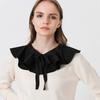 Fashion Ruffled Shawl False Collar Ribbon Decoration Necklace Lapel Blouse Detachable Shoulder Wraps Cape Girls Fake Collar