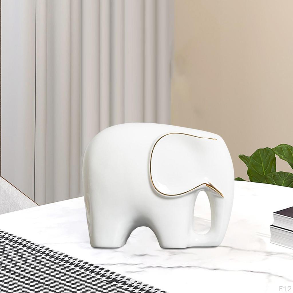 Artisanal Ceramic Elephant Sculpture for Stylish Home Decor