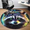 1pc Raccoon Art Office Round Area Rug,  Mat Suitable ForOffice, Under Office Chairs Bedroom Living Room Home Decor, Room Deco