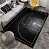 Basketball Court Pattern Black Carpet for Bedroom or Living Room Suitable for use as an anti-slip for living room bedroom sofas