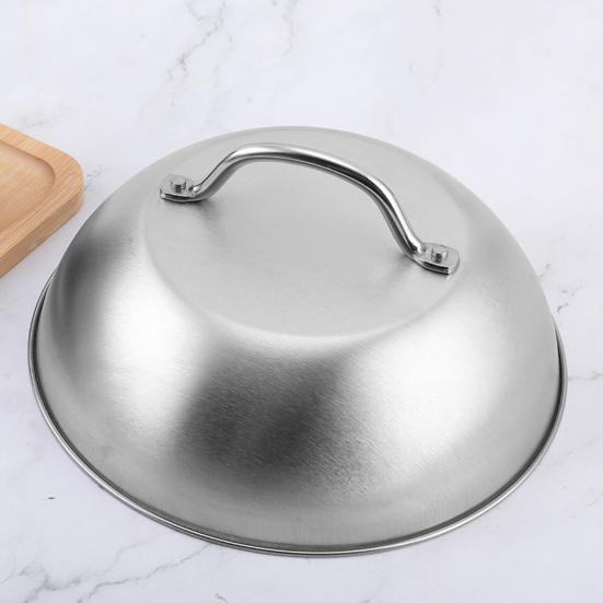 Stainless Steel Pot Lid with Handle Heat Concentration for Even Cooking Cheese Melting Dome Splatter Guard Griddle Accessory