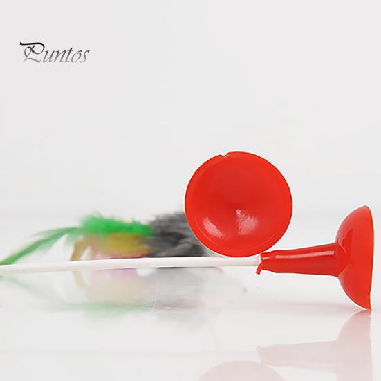 Interactive Toy Cats Teaser Feather Mouse Pet Durable Plush Rod with Sucker for Supplies Playing