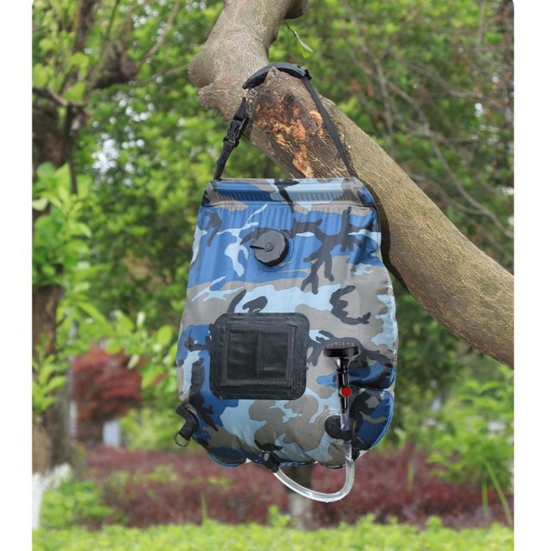 Tragbare Solarduschtasche Große Kapazität Faltbar Camping Wassersack mit Aufbewahrungs-Netzbeutel
